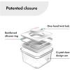 image:imageNeoflam Airtight Smart Seal Food Storage Container Set of 3  Crystal Clear Body matte Black Lid  Modular Stackable Nestable Design  Easy to Clean BPA Free Rectangle 175L073L