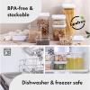 image:imageNeoflam Airtight Smart Seal Food Storage Container Set of 3  Crystal Clear Body matte Black Lid  Modular Stackable Nestable Design  Easy to Clean BPA Free Rectangle 175L175L