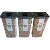 image:imageNeoflam Airtight Smart Seal Food Storage Container Set of 3  Crystal Clear Body matte Black Lid  Modular Stackable Nestable Design  Easy to Clean BPA Free Rectangle 175L3 6L