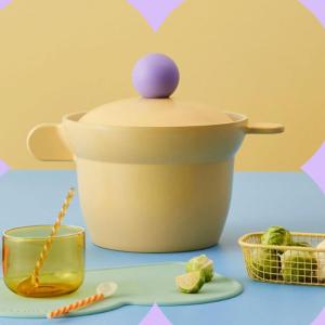 image:imageBetter Finger Kitchen Essential 6 Inch Rice Pot with 2 Lids Healthy Nonstick Ceramic Coating Cooking 16QT Stockpot Soup Pot Induction Compatible Cookware Made in Korea MintYellow