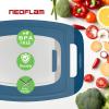 image:imageNeoflam BiJu 2Piece BPAFree Cutting Board Set  Large 11x155 amp Small 7x10  Reversible NonSlip Dishwasher Safe BlueBlue
