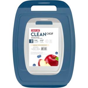 image:imageNeoflam BiJu 2Piece BPAFree Cutting Board Set  Large 11x155 amp Small 7x10  Reversible NonSlip Dishwasher Safe BlueBlue
