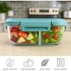 image:imageNeoflam 12Pieces Airtight Kitchen 2 Compartment Storage Oval Bento Glass Food Container with Vent Microwave Meal Prep Canister Dishwasher and Oven Safe 37 oz  11 Liter  46 cups37oz