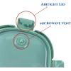 image:imageNeoflam 2 Compartment Glass Food Container with Airtight Lid  Divided Oval Bento Lunch Box with Vent Reusable Meal Prep Storage Microwave Oven amp Dishwasher Safe 37 oz 11 Liter 46 cups37oz