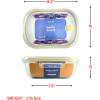 image:imageNeoflam 2 Compartment Glass Food Container with Airtight Lid  Divided Oval Bento Lunch Box with Vent Reusable Meal Prep Storage Microwave Oven amp Dishwasher Safe 37 oz 11 Liter 46 cups39oz
