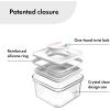 image:imageNeoflam Airtight Smart Seal Food Storage Container Set of 3  Crystal Clear Body Matte Black Lid  Modular Stackable Nestable Design  Easy to Clean BPA Free Square 14L21L