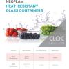 image:imageNeoflam Cloc Glass 27oz Square Food Storage Emerald51 ounces