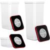 image:imageNeoflam Kitchen Pantry 3 Set Airtight Smart Seal Dry Food Storage with Lid Modular Stackable Square Clear Canister for Cereal Sugar Flour Snack Coffee Pasta Container 06L 21 L 27L