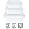 image:imageNeoflam Opal Glass 21oz Rectangular Food Storage  Transparent Lid