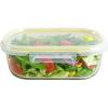 image:imageNeoflam 2 Compartment Glass Food Container with Airtight Lid  Divided Oval Bento Lunch Box with Vent Reusable Meal Prep Storage Microwave Oven amp Dishwasher Safe 37 oz 11 Liter 46 cups39oz