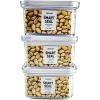image:imageNeoflam Airtight Smart Seal Food Storage Container Set of 3  Crystal Clear Body  Modular Stackable Nestable Design 27L Square06L