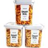 image:imageNeoflam Airtight Smart Seal Food Storage Container Set of 3  Crystal Clear Body  Modular Stackable Nestable Design 27L Square14L