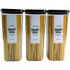 image:imageNeoflam Airtight Smart Seal Food Storage Container Set of 3  Crystal Clear Body Matte Black Lid  Modular Stackable Nestable Design  Easy to Clean BPA Free Square 14L27L