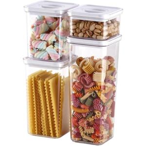 image:imageNeoflam Airtight Smart Seal Food Storage Container Set of 3  Crystal Clear Body  Modular Stackable Nestable Design 27L SquareSet