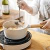image:imageNEOFLAM FIKA 17QT Nonstick Sauce Pan with Glass Lid Butter Warmer Melting Saucepot Induction Wood Handle Made in Korea 7 18cm