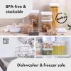image:imageNeoflam Smart Seal 4pc Rectangular Extra Large Airtight Kitchen Pantry CanisterOrganizer Clear Plastic Storage Container Set Simple Twist Lid 100 Leak Proof Dishwasher Safe BPA Free WhiteWhite Lid