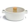image:imageNEOFLAM FIKA 27QT Nonstick Stock Pot Casserole for Stovetops and Induction Glass Lid with Wood Knob Made in Korea 87  22cmPot 22cm 86inch
