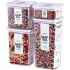image:imageNeoflam Smart Seal 4pc Rectangular Extra Large Airtight Kitchen Pantry CanisterOrganizer Clear Plastic Storage Container Set Simple Twist Lid 100 Leak Proof Dishwasher Safe BPA Free WhiteWhite Lid