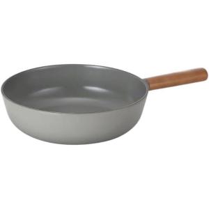 image:imageNeoflam FIKA Kitchen Nonstick 7Inch Mini Wok with Wood Handle Ceramic Non Stick Skillet Induction Compatible Stir Fry Pan Egg Omelet Pan Gray Color Made in Korea 18cm Petit WokWok