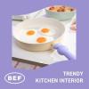 image:imageNeoflam Better Finger Kitchen Non Stick 9 Inch Stir Frying Wok Pan with Handle Healthy Cooking Nonstick Ceramic Coating Skillet Induction Compatible Cookware Made in Korea 22cm Wok Pan24cm Frying Pan