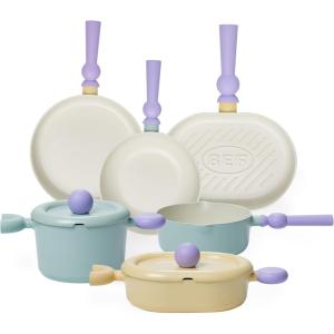 image:imageNeoflam Better Finger Cookware Set  All in One 8Piece NonStick Ceramic Coated Pots and PansAIO 6