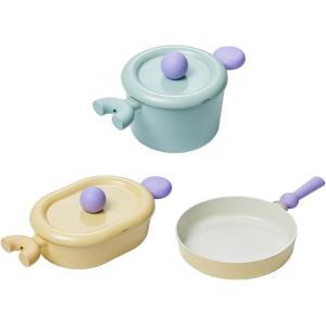 image:imageNeoflam Better Finger Cookware Set  Min 3Piece Ceramic Coating Kitchen Pot and WokDaily Mint and Yellow 5Piece