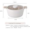 image:imageNEOFLAM Vulcan Ivory Double Handle Stockpot with Glass Lid 4Qt 95 Cast Aluminum Lightweight Ceramic Nonstick Pot PFAS PFOA Free Dishwasher Safe Induction Ready Made in Korea
