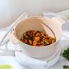 image:imageNEOFLAM Vulcan Ivory Double Handle Stockpot with Glass Lid 4Qt 95 Cast Aluminum Lightweight Ceramic Nonstick Pot PFAS PFOA Free Dishwasher Safe Induction Ready Made in Korea