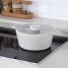image:imageNEOFLAM Vulcan Ivory Double Handle Stockpot with Glass Lid 4Qt 95 Cast Aluminum Lightweight Ceramic Nonstick Pot PFAS PFOA Free Dishwasher Safe Induction Ready Made in Korea