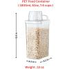 image:imageNeoflam 3 Set Airtight Kitchen Pantry Dry Food Container with Handle Dog Cat Pet Feed Dispenser with Measuring Cup Refrigerator Cabinet Organization for Cereal Rice Grain Pasta 44 oz 1300ml61 oz