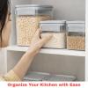 image:imageNeoflam 3 Set Airtight Kitchen Pantry Dry Food Container with Handle Dog Cat Pet Feed Dispenser with Measuring Cup Refrigerator Cabinet Organization for Cereal Rice Grain Pasta 44 oz 1300ml156  237  44 oz