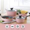 image:imageNeoflam Eela 8Piece Pink Ceramic Nonstick Chef Cookware with Glass Lid Kitchen Pot and Pan Cooking Set Ceramic Coating Easy to Clean Great Gift for Kitchen Made in Korea