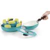 image:imageNeoflam Midas PLUS 9pc Nonstick Cast Aluminum Cookware Set PFOA Free Kitchenware with SaucepanFrying PanStoveOven Pot Tempered Glass Lid and Smart Detachable HandleOven SafeSpaceSavingEmeraldEmerald