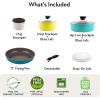 image:imageNeoflam Midas PLUS 9pc Nonstick Cast Aluminum Cookware Set PFOA Free Kitchenware with SaucepanFrying PanStoveOven Pot Tempered Glass Lid and Smart Detachable HandleOven SafeSpaceSavingEmeraldMisty Forest