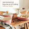 image:imageNeoflam Retro Pink 6Piece Cookware Set with Glass Lid  Nonstick Casserole Pot Saucepan amp Dutch Oven for Healthy Cooking Simmering Stewing Kitchen Decor Made in Korea