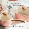 image:imageNeoflam Retro Pink 6Piece Cookware Set with Glass Lid  Nonstick Casserole Pot Saucepan amp Dutch Oven for Healthy Cooking Simmering Stewing Kitchen Decor Made in Korea