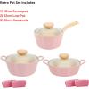 image:imageNeoflam Retro Pink 6Piece Cookware Set with Glass Lid  Nonstick Casserole Pot Saucepan amp Dutch Oven for Healthy Cooking Simmering Stewing Kitchen Decor Made in Korea