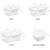 image:imageNeoflam Vacu Seal 13Piece Vacuum Food Storage Set  Borosilicate Glass with Vacuum Pump  Airtight Stackable Containers with SteamValve Lids  Oven Freezer Dishwasher Microwave Compatible