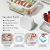 image:imageNeoflam Vacu Seal 13Piece Vacuum Food Storage Set  Borosilicate Glass with Vacuum Pump  Airtight Stackable Containers with SteamValve Lids  Oven Freezer Dishwasher Microwave Compatible