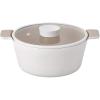 image:imageNEOFLAM Vulcan Ivory Double Handle Stockpot with Glass Lid 4Qt 95 Cast Aluminum Lightweight Ceramic Nonstick Pot PFAS PFOA Free Dishwasher Safe Induction Ready Made in Korea