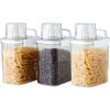 image:imageNeoflam 3 Set Airtight Kitchen Pantry Dry Food Container with Handle Dog Cat Pet Feed Dispenser with Measuring Cup Refrigerator Cabinet Organization for Cereal Rice Grain Pasta 44 oz 1300ml44 oz