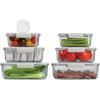 image:imageNeoflam Vacu Seal 13Piece Vacuum Food Storage Set  Borosilicate Glass with Vacuum Pump  Airtight Stackable Containers with SteamValve Lids  Oven Freezer Dishwasher Microwave Compatible