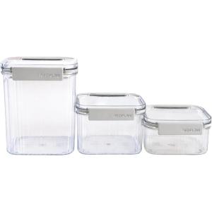 image:imageNeoflam 3 Set Airtight Kitchen Pantry Dry Food Container with Handle Dog Cat Pet Feed Dispenser with Measuring Cup Refrigerator Cabinet Organization for Cereal Rice Grain Pasta 44 oz 1300ml156  237  44 oz