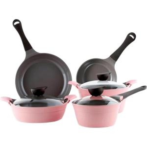 image:imageNeoflam Eela 8Piece Pink Ceramic Nonstick Chef Cookware with Glass Lid Kitchen Pot and Pan Cooking Set Ceramic Coating Easy to Clean Great Gift for Kitchen Made in Korea