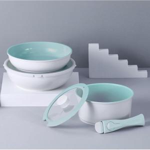 image:imageNeoflam FIKA MIDAS 8pc Pots and Pans Set with Detachable Handle Nonstick Kitchen Cookware with Lid Induction Compatible Kitchenware BlueBlue