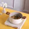 image:imageBien 5Piece Kitchen Nonstick Cookware Set with Lid Healthy Cooking Ceramic Coating Pan with Wood Handle Pot with Lid Fast Full Induction Compatible Kitchenware Made in Korea