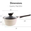image:imageNeoflam 19qt Saucepan Butter Warmer Milk BoilingMelting Pot Ecolon Healthy Ceramic Nonstick Coating PFOAfree 2 Pour Spouts Dishwasher Safe Ivory