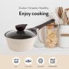 image:imageNeoflam 19qt Saucepan Butter Warmer Milk BoilingMelting Pot Ecolon Healthy Ceramic Nonstick Coating PFOAfree 2 Pour Spouts Dishwasher Safe Ivory