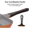 image:imageNeoflam Eela 11 Non Stick Grill Pan Griddle Square Stovetop Grill with Sear Ridges PFOA Free Ecolon Ceramic Coating for Skillet broil Fish Vegetables and Meat Scratch Resistant GreenOrangeBrown