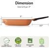image:imageNeoflam Eela 11 Non Stick Grill Pan Griddle Square Stovetop Grill with Sear Ridges PFOA Free Ecolon Ceramic Coating for Skillet broil Fish Vegetables and Meat Scratch Resistant GreenOrangeBrown
